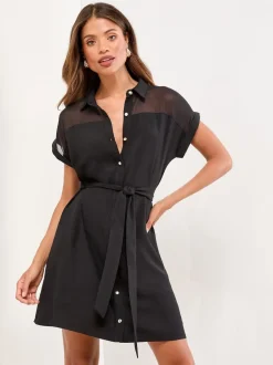 Lipsy Robe chemise Mini en maille ceinturée Online