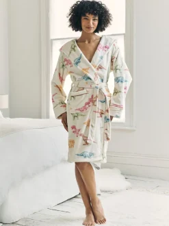 Chelsea Peers Robe de chambre en polaire imprimé dinosaure Outlet