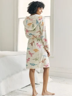 Chelsea Peers Robe de chambre en polaire imprimé dinosaure Outlet