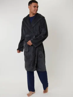 Loungeable Robe de chambre texturée à capuche pour homme Hot