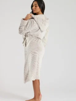 Loungeable Robe de chambre mi-longue à capuche Ombre Tiger Discount