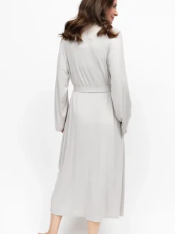 Nora Rose Robe de chambre en jersey à manches longues avec empiècement en dentelle Clearance