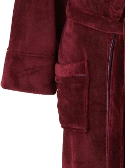 Savile Row Company Robe de chambre en polaire douce à passepoils Online