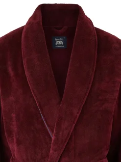 Savile Row Company Robe de chambre en polaire douce à passepoils Online