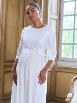 Seraphine Robe de Mariage Grossesse Premium Occasion avec Jupe Plissée flottante Sale