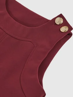 Reiss Robe droite sans manches à boutons Cyrus Hot