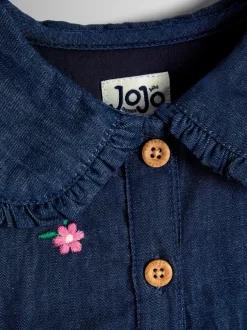 Jojo Maman Bébé Robe en chambray brodé cœur Sale