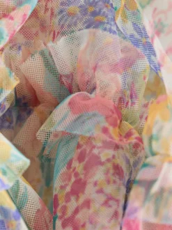 Laura Ashley Robe smockée à volants Discount