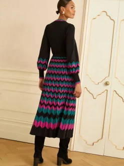 Love & Roses Robe mi-longue en maille festonnée Outlet