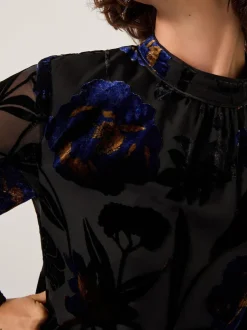 Monsoon Robe mi-longue Giselle transparente Fleuri Devoré Hot