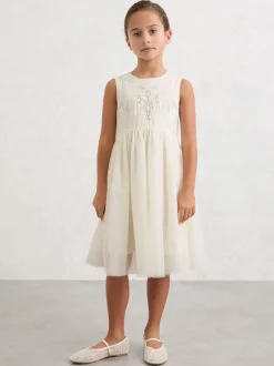 Reiss Robe Phoebe à jupe en tulle avec dentelle Clearance