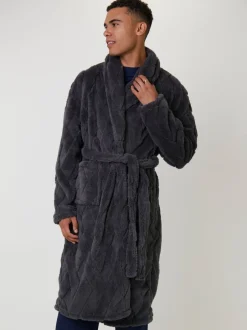 Loungeable Robes de chambre châle homme coupé en diamants Clearance