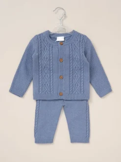 Rock-A-Bye Baby Boutique Rock a bye baby boutique Cardigan bleu en maille, Pantalons Ensemble Discount