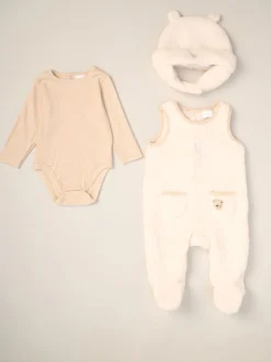 Rock-A-Bye Baby Boutique BÉBÉ Borg Blanc Salopettes Body et Chapeaux Ensemble 3 Pièces Online