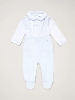 Rock-A-Bye Baby Boutique Ensemble Salopettes et Chemises en velours bleu Bébé New