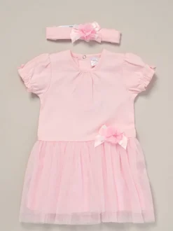 Rock-A-Bye Baby Boutique Ensemble robe et bandeau rose avec ruban