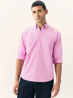 Next - Ajustement régulier - Chemise Oxford à manches longues Rose Online