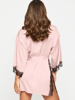 Ann Summers Rose - Satin Robe de chambre Cherryann Peignoirs Clearance