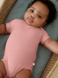 Mori Rose - Body côtelé extensible à manches courtes Online