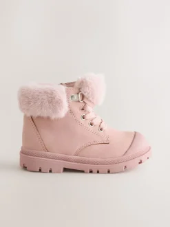 Next Rose - Bottes doublées de fausse fourrure à lacets Online