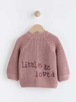 Next Rose - Cardigan bébé en tricot brodé d'un slogan au dos (0mths-2yrs) Online