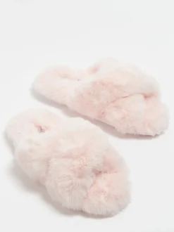 Boux Avenue Rose - Chaussons Cross Band Discount