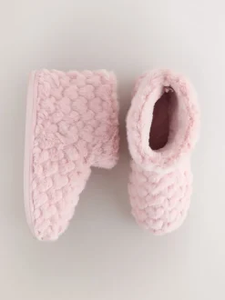 Next Rose - Chaussons chaussons cœur en fausse fourrure