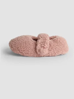 Jojo Maman Bébé Rose - Chaussons Ballerines en velours à nœud Clearance