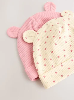 Next Rose - Ensemble 4 pièces bonnets et bavoirs bébé (0-18mois)