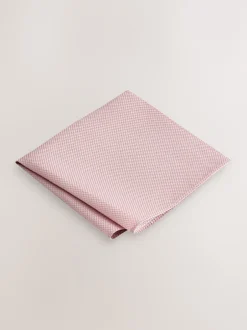 Next - Ensemble cravate et pochette texturées Rose Clearance