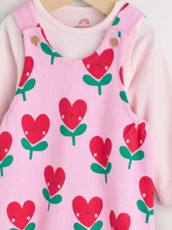 Next Rose - Ensemble de salopettes bébé et bodys à manches longues Ensemble 2 pièces (0mois-3ans) Outlet