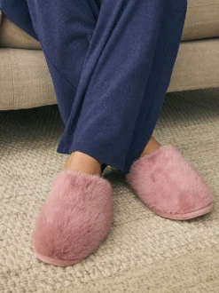 Next Rose - Faux Fur Mule Slippers Sale