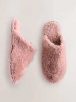 Next Rose - Faux Fur Mule Slippers Sale