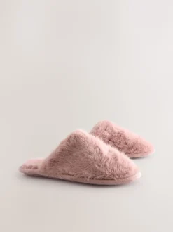 Next Rose - Faux Fur Mule Slippers Sale