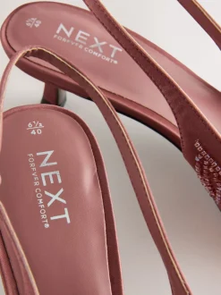 Next Rose - Forever Comfort Chaussures à talons chatons à bride arrière avec perles en satin Hot