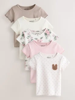 Next Rose - Hauts côtelés à manches courtes Lot 5 (3mois7ans) Online
