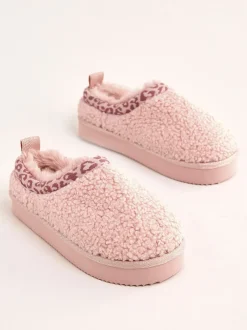 Lipsy Rose - chaussons en imitation peau de mouton à imprimé léopard EVA Outlet