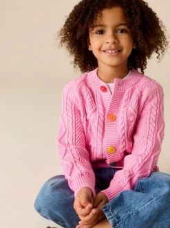 Little Bird by Jools Oliver Rose - Cardigan en Coton Torsade Clearance