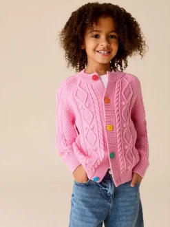 Little Bird by Jools Oliver Rose - Cardigan en Coton Torsade Clearance