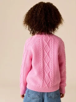 Little Bird by Jools Oliver Rose - Cardigan en Coton Torsade Clearance