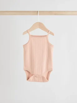 Next Rose - Lot de 5 bodys débardeurs en maille pointelle pour bébé Outlet