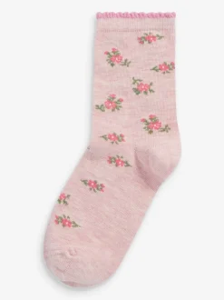 Next Rose - Lot de 7 chaussettes de cheville Cotton Rich Pretty Outlet