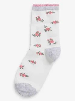 Next Rose - Lot de 7 chaussettes de cheville Cotton Rich Pretty Outlet