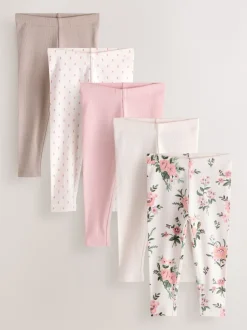 Next Rose - Lot de 5 leggings côtelés (3mois-7ans) Online