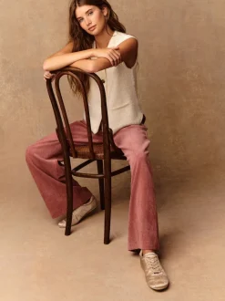 Next - Pantalons Amples en velours côtelé doux Rose Hot