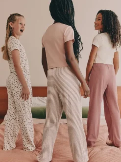 Next Rose à petites fleurs - Lot de 3Joggings pyjama (3-16ans) Hot