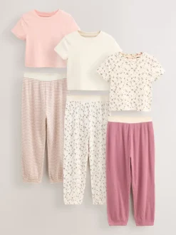 Next Rose à petites fleurs - Lot de 3Joggings pyjama (3-16ans) Hot