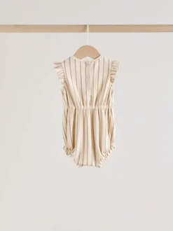 Next Rose à pois et rayures tonales - Lot de 4 barboteuses à épaules volantées pour bébé Online