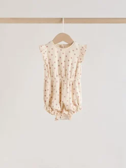 Next Rose à pois et rayures tonales - Lot de 4 barboteuses à épaules volantées pour bébé Online