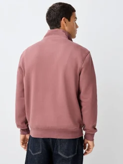 Next - Quart de zip - Sweat-shirt en jersey riche en coton Rose Online